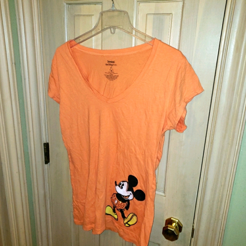 Walt Disney Parks Misses sz XL Mickey Mouse Shirt Beaded Graphic Tee Shirt - Picture 2 of 4